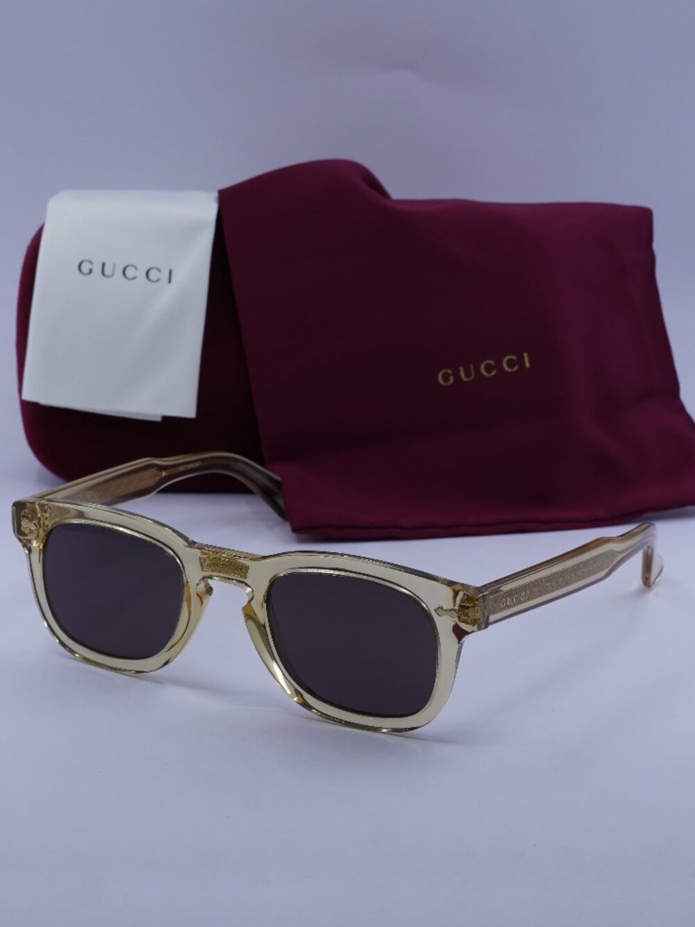 Gucci GG0182S 006 Square Sunglasses - Brown / Grey